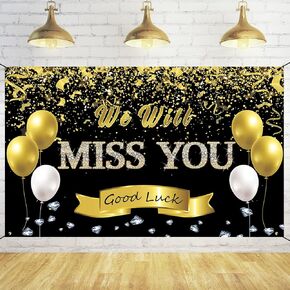 Trgowaul Retirement Farewell Party Decorations,Rose Gold We Will Miss You Sign Banner Backdrop Goodbye Party Decorations,Going Away Party Retirement Party Bye Office Work Graduation Party Decorations