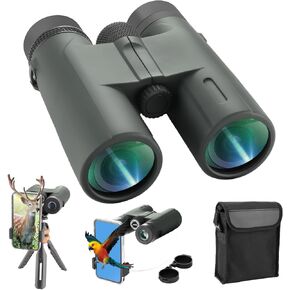 Compact Binoculars for Adults and Kids, 12x25 BAK4 Easy Focus Binoculars with High Power and Clear Low Light Vision, IPX5 Waterproof Binocular for Bird Watching, Hunting, Travel, Sightseeing，Outdoor