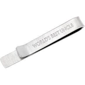 kilofly Men's Hidden Message "I Love You" Engraved Luxury Tie Bar 2 Inch Silver