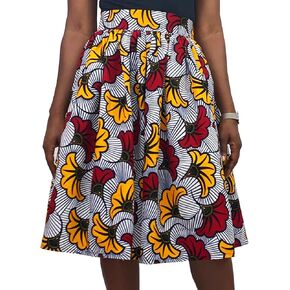 HongyuAmy Women African Print Skirt Flared Ankara A line Skirt with Pockets