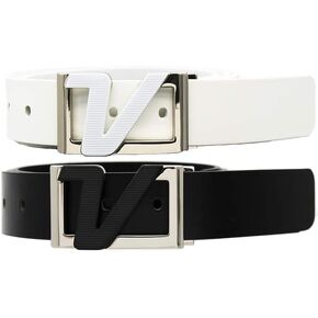 AMBA7 Volvik 100% Genuine Italian Real Solid Leather Belt Strap Free Size up to 42", Unisex, White, Black, and Orange