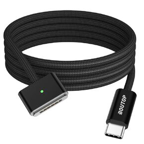 كابل USB-C إلى مغناطيسي 3 بقدرة 140 واط، متوافق مع MacBook Pro (14/16 بوصة، 2023/2021)، MacBook Air (13/15 بوصة، 2024)، MacBook Air (15 بوصة، 2023)، 6 أقدام