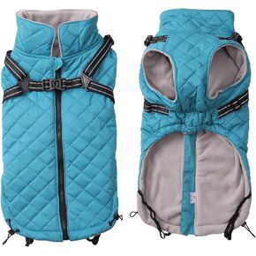 Geyecete Winter Warm Coat Dog Winter Jacket Windproof Snowproof Waterproof with Super Warm Inner Fleece,with Buckle and D-Ring-Red-XL