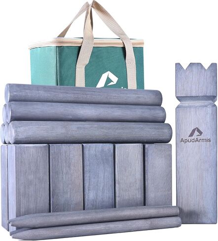 ApudArmis Kubb Yard Game Set, Viking Chess Outdoor Clash Toss Yard Game with Carrying Case - Rubber Wooden Backyard Lawn Games Set for Teenagers Adults Family in Saudi Arabia