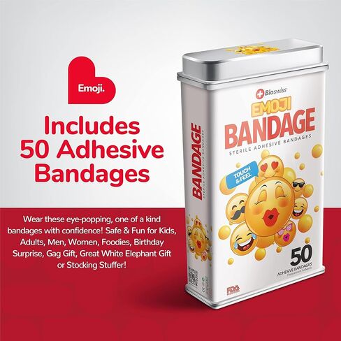 BioSwiss Bandages, The Smurfs Classic Shaped Self Adhesive Bandage, Latex Free Sterile Wound Care, Fun First Aid Kit Supplies for Kids and Adults, 50 Count Plastic Case in Saudi Arabia