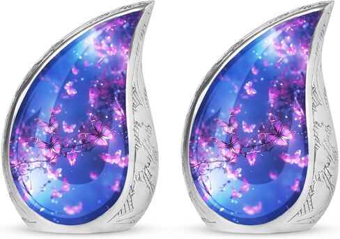 Butterfly Urns for Human Ashes Adult Female - Teardrop Urn, Decorative Urns, Blue Urn for Ashes Adult Male, Burial Urns for Human Ashes Adult Male, Cremation Urns for Women, Funeral Urn 3Inch in Saudi Arabia