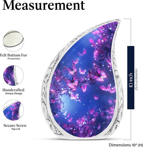 Butterfly Urns for Human Ashes Adult Female - Teardrop Urn, Decorative Urns, Blue Urn for Ashes Adult Male, Burial Urns for Human Ashes Adult Male, Cremation Urns for Women, Funeral Urn 3Inch in Saudi Arabia