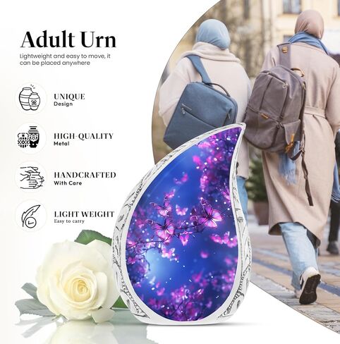 Butterfly Urns for Human Ashes Adult Female - Teardrop Urn, Decorative Urns, Blue Urn for Ashes Adult Male, Burial Urns for Human Ashes Adult Male, Cremation Urns for Women, Funeral Urn 3Inch in Saudi Arabia