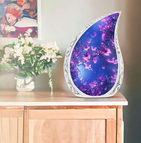 Butterfly Urns for Human Ashes Adult Female - Teardrop Urn, Decorative Urns, Blue Urn for Ashes Adult Male, Burial Urns for Human Ashes Adult Male, Cremation Urns for Women, Funeral Urn 3Inch in Saudi Arabia