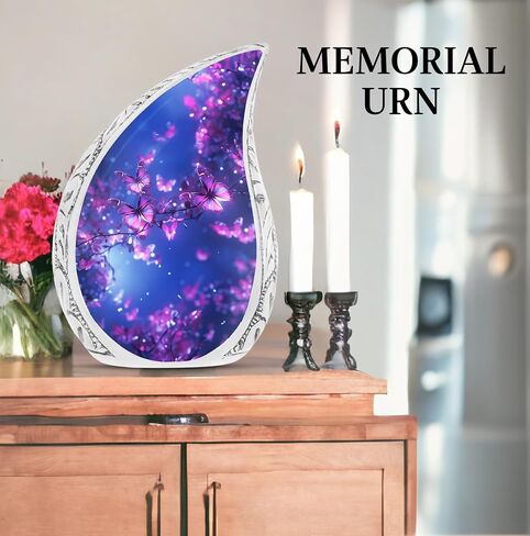 Butterfly Urns for Human Ashes Adult Female - Teardrop Urn, Decorative Urns, Blue Urn for Ashes Adult Male, Burial Urns for Human Ashes Adult Male, Cremation Urns for Women, Funeral Urn 3Inch in Saudi Arabia