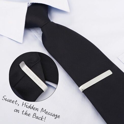 kilofly الرجال الرسائل الخفية "أنا أحبك" شريط التعادل الفاخر منقوش 2 بوصة فضي, فضي, One Size in Saudi Arabia