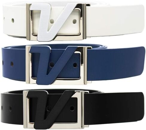 AMBA7 Volvik Victory Golf Leather Belt, 100% Genuine Italian Real Solid Leather Strap Free Size up to 42", White, Black, and Orange in Saudi Arabia