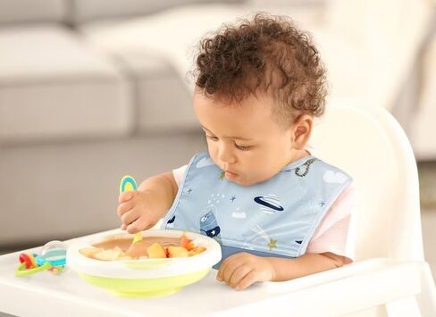 Kushies Silisoft Bib, Waterproof Top with Soft Silicone catch all pocket for Babies and Toddlers in Saudi Arabia