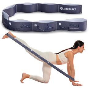 Yoga Strap for Stretching - 8 Loops Stretching Strap - Essential Yoga Accessories for Flexibility and Enhanced Stretching - Ideal Stretch Strap in Yoga and Pilates