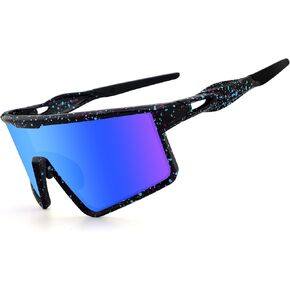 Sunglasses, Polarized Sports Glasses for Men Women with 1，3 Interchangeable Lenses, Baseball Cycling Running Fishing
