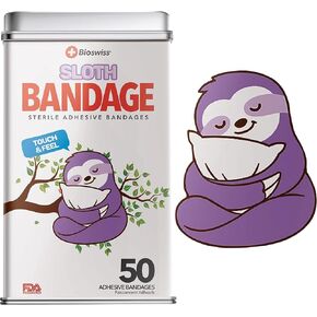 BioSwiss Bandages, Bulldog Shaped Self Adhesive Bandage, Latex Free Sterile Wound Care, 50 Count