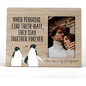 FONDCANYON You Are My Penguin Couple Penguins Picture Photo Frame,Couples Love Picture Frames,Valentine Wedding Gifts For Girlfriend Boyfriend Husband Wife Him Her Bride Groom(4x6 Inch Photo)