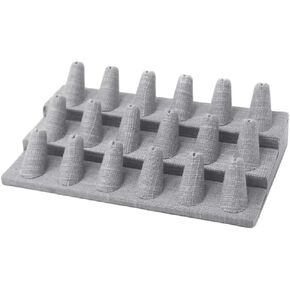 Novel Box® Single Finger Beige Linen Ring Stand Holder Jewelry Display 2X2X2 + NB Cleaning Cloth