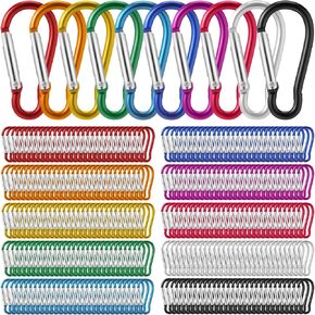 Yaocom 300 Pcs 2" Spring Snap Hooks Bulk Aluminum Alloy Clip Keychain for Hanging Camping Hiking Traveling Fishing Outdoor Activities