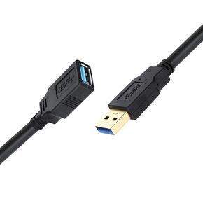 USB 3.0 Extension Cable 10ft USB3.0 Type A Male to Female Extender Cable USB 3.0 Cord Compatible for with USB Keyboard,Mouse USB Extender(Black 10ft)