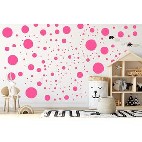StickerDeen 500+ Assorted Polka Dot Circle Wall Stickers for Kids Bedroom Living Room, Classroom, Playroom Decor Removable Vinyl Wall Stickers Dots Wall Decals (Silver)