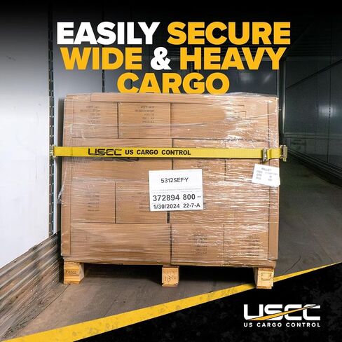 أشرطة سقاطة E-Track للتحكم في البضائع الأمريكية (8 عبوات)، 2 بوصة × 12 قدم، أشرطة ETrack صفراء شديدة التحمل مع نهاية ثابتة 4 أقدام وتركيبات زنبركية، 1,467 رطل. حد حمل العمل، أشرطة السقاطة اللوجستية in Kuwait