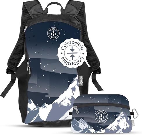 حقيبة ظهر قابلة للطي للسفر من HYDAWAY - حقيبة نهارية خفيفة الوزن وقابلة للتعبئة سعة 15 لترًا لحقائب الظهر والعمل والسفر، قابلة للتعديل وقابلة للطي ومقاومة للماء للمشي لمسافات طويلة للرجال والنساء والأطفال in Kuwait