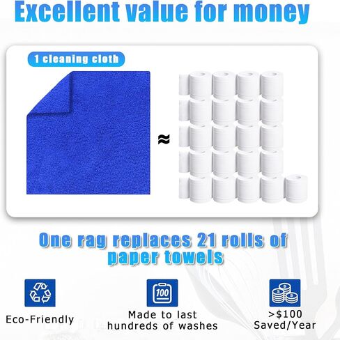 Ludehem Microfiber Rags in Box -80 Pack Premium Cleaning Cloths Reusable Lint Free Towels Reusable Microfiber Rags for Cleaning Towel for Cars, SUVs, House, Kitchen, Window, ect. in Saudi Arabia