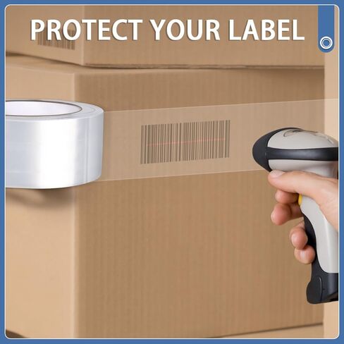 شريط شحن، شريط تعبئة للاستخدام العائلي بدون ضوضاء مع موزع 1.88 بوصة × 2362 بوصة (65.6 ياردة) عبوات شريط شفاف شديدة التحمل، 6 بكرات in Kuwait