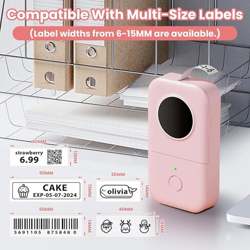 صانع الملصقات - آلة طابعة ملصقات صغيرة حرارية ذكية - طابعة ملصقات محمولة لاسلكية تعمل بالبلوتوث من COLORWING D30، متوافقة مع iOS وAndroid (قابلة لإعادة الشحن عبر USB) in Kuwait