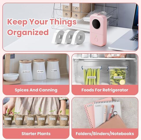 صانع الملصقات - آلة طابعة ملصقات صغيرة حرارية ذكية - طابعة ملصقات محمولة لاسلكية تعمل بالبلوتوث من COLORWING D30، متوافقة مع iOS وAndroid (قابلة لإعادة الشحن عبر USB) in Kuwait