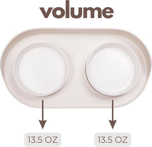 وعاء الكلب الذهبي والرخام السيراميكي A4DOG مع حامل خشبي، أوعية طعام سيراميك متينة للكلاب مرتفعة المياه، مجموعة مياه طعام مرجحة لطيفة، أوعية طعام للكلاب من السيراميك - رخام بخط ذهبي رمادي 29 أونصة in Kuwait