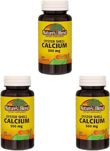 أقراص كالسيوم صدفة المحار من Nature's Blend 500 ملغ - 100 قطعة، عبوة من قطعتين in Saudi Arabia