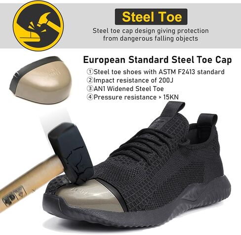 Furuian Steel Toe Shoes for Men Comfortable Safety Shoes Non Slip Steel Toe Sneakers Warehouse Industry Contstruction Mens Work Shoes in Saudi Arabia