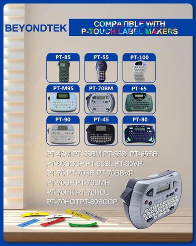 6Pk P Touch M Tape Work with PT-65 PT-70 PT-70BM PT-M95 PTM95 Replace with Brother P Touch M Tape 12mm 0.47 M-K 131 M-K231s 431s 531s 631s 731s for Brother PTouch PT-45 PT-80 PT-90,8m 26.2ft in Saudi Arabia
