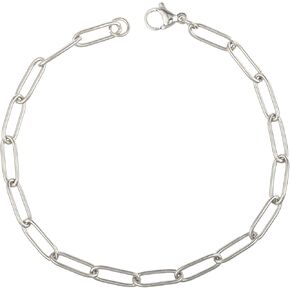 kelistom 14K Gold Filled Stainless Steel Paperclip Chain Bracelet for Women and Teen Girls, 7.5" Rectangle Link Bracelets, Waterproof and Never Tarnish