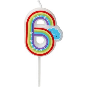 Birthday Rainbow Candle Number 0-9 Children Cute Birthday Cake Candle Party Cake Decoration (Number 7)