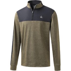 DEOLAX Quarter Zip Pullover Men Dry Fit 1/4 Zip Golf Pullover UPF50+ Moisture Wicking Mock Neck Mens Pullover Sweatshirts