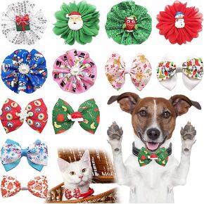 PET SHOW 12pcs Valentine's Day Small Dogs Collar Charms Flowers Bow Ties for Lover Valentine Holiday Party Costumes Medium Dog Cats Doggies Collars Attachment Grooming Accessories