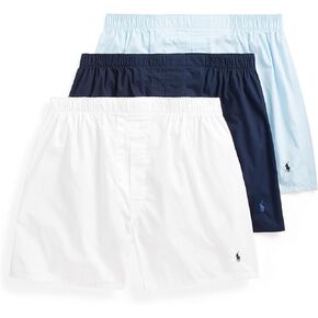 POLO RALPH LAUREN Men's Big & Tall Classic Fit Cotton Woven Boxers, Rimini Stripe/Cruise Navy, Muller Plaid/Cruise Navy, Cruise Navy/Sporting Royal, 3X