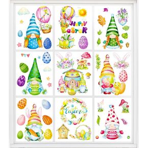 Leyuefam 97Pcs Christmas Window Clings, Christmas Window Stickers, Holiday Decorations for Glass, Xmas Santa Snowflake Reindeer Window Decals for Party, Indoor Window Sticker for Home Office Classroom