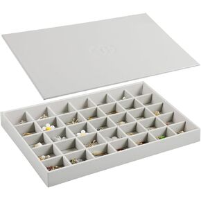 EZDeco Jewelry Organizer holder with Lid, 3-Layer Jewelry Box, 2 Drawers,Jewelry Boxes for Women,Acrylic Jewelry Storage for Sunglasses Earring Bracelet Necklace and Rings, Velvet