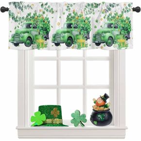 Valentines Day Curtain Valances Windows Happy Valentine's Day Kitchen Curtain Valances Rod Pocket Love Heart Tree Branch Window Curtain Treatment Topper Curtains For Valentines Day Decor,54x18 inch
