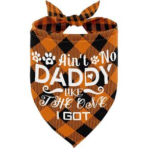 Dog Bandana, Dog Bandana, Dog Scarf Classical Plaid Printing, Dog Scarf Accessories, Dog Bandana Pet Scarf, Christmas Birthday Dog Dad's Gift, Ain't No Daddy Like The One I Got (M25)