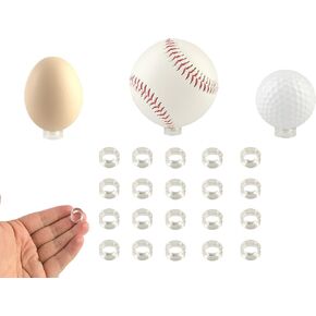 Party Zealot 30 pcs Large Acrylic Clear Baseball Stands 1-5/8" Size Display Holders for Large Round Object Soccer Softballs