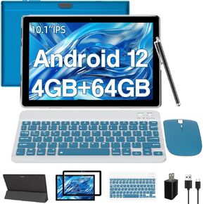 2024 Newest Android 12 Tablet, 10.4 inch Tablet, 16GB+128GB Tablet with 1TB Expand, Octa Core Processor Android Tablets, 2000 * 1200 FHD, 2.4G/5G WiFi 6, 7000mAh, BT 5.0, 5MP+13MP Dual Camera,Games