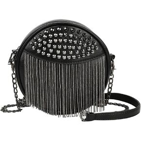 Hoce Leather Rivet Crossbody Purse Small Studded Chain Bag for Women