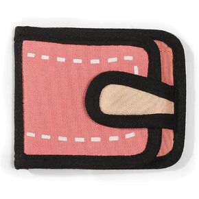 Craoopii Funny 2D Cartoon Wallet Creative Cute Wallet 3D Style 2D Drawing Cartoon Wallet for Women Men (Pink)