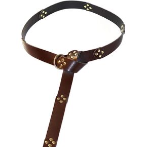 Renaissance Medieval Knight Dual Rapier Sword Frog Belt Holster Adjustable Faux Leather Weapon Carry Case Waist Hanger Carrier