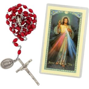 Religious Chaplet Kit | Includes Prayer Card, Chaplet Beads, and Instructions | Catholic Prayer Devotionals | Great Gift for First Holy Communion and Confirmation in Kuwait